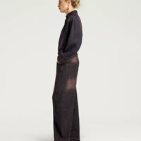 NOTTINGHAM PANTS IN 12 OZ STONE WASHED DENIM - WINE RED