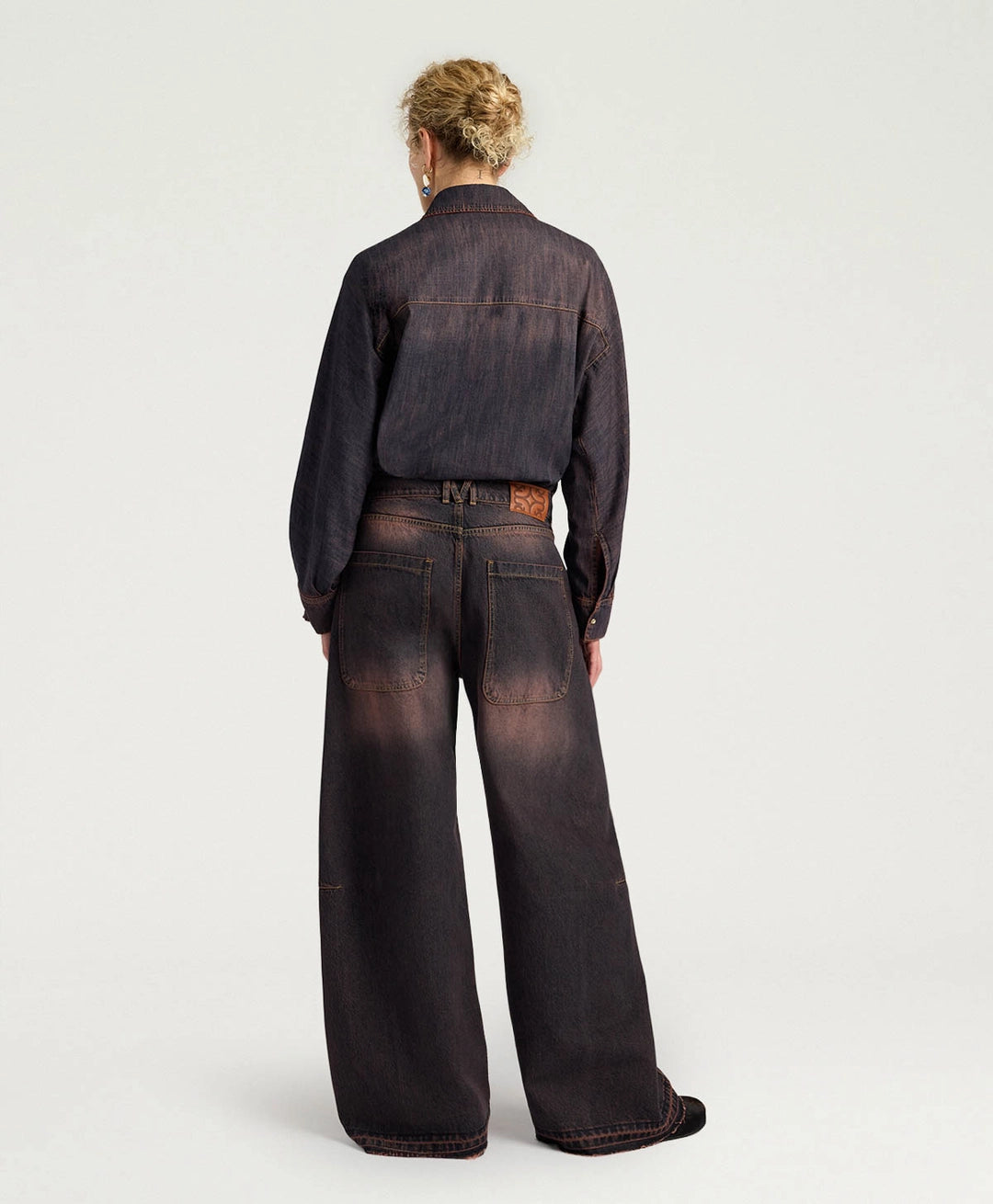 NOTTINGHAM PANTS IN 12 OZ STONE WASHED DENIM - WINE RED