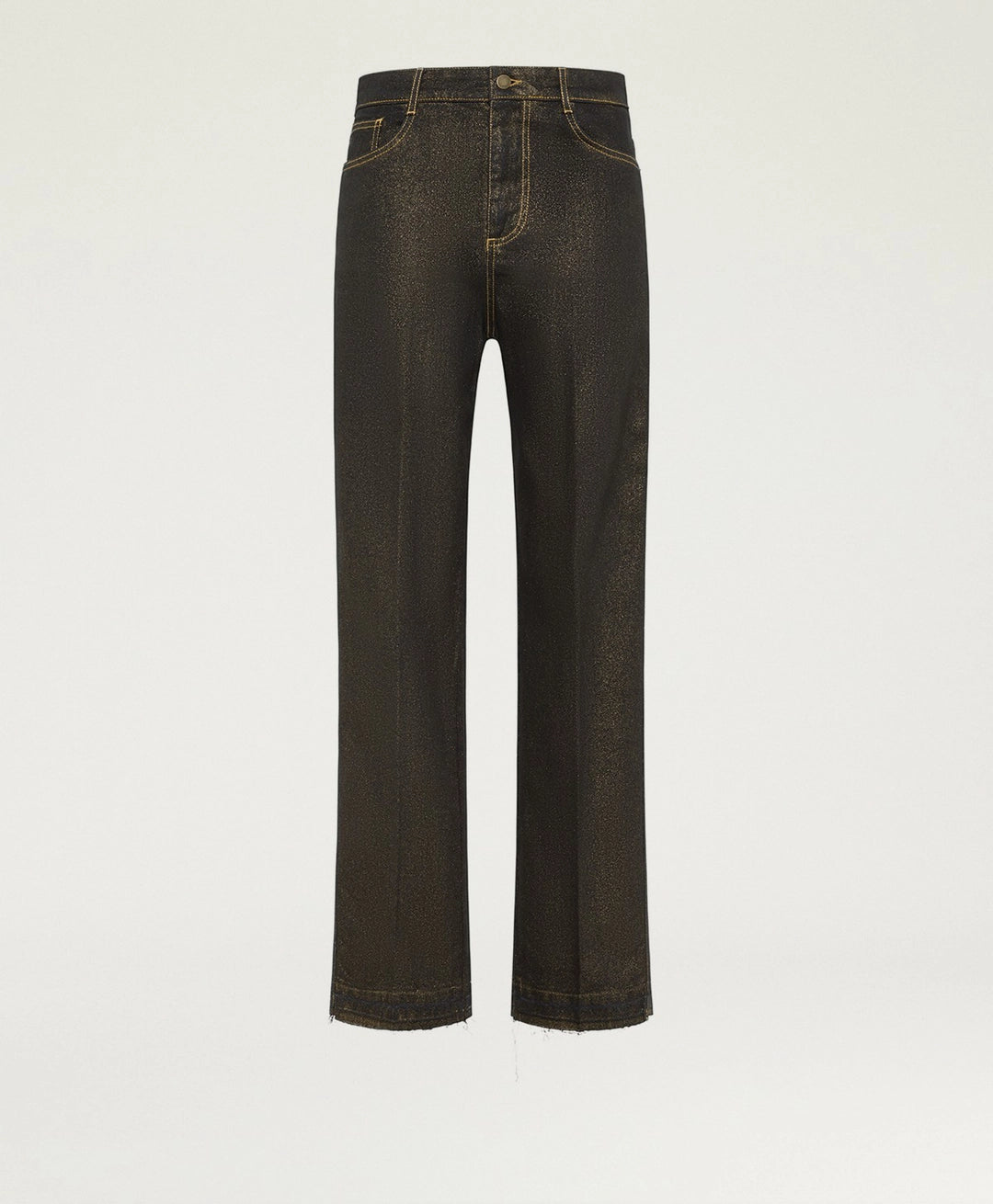 KEATS PANTS IN 10 OZ LAMINATED DENIM - GOLD