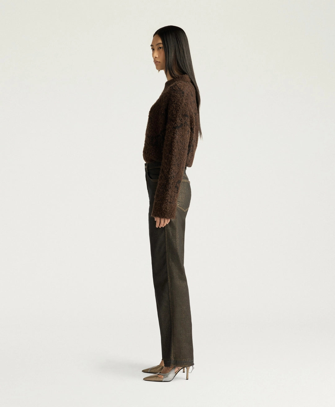 KEATS PANTS IN 10 OZ LAMINATED DENIM - GOLD
