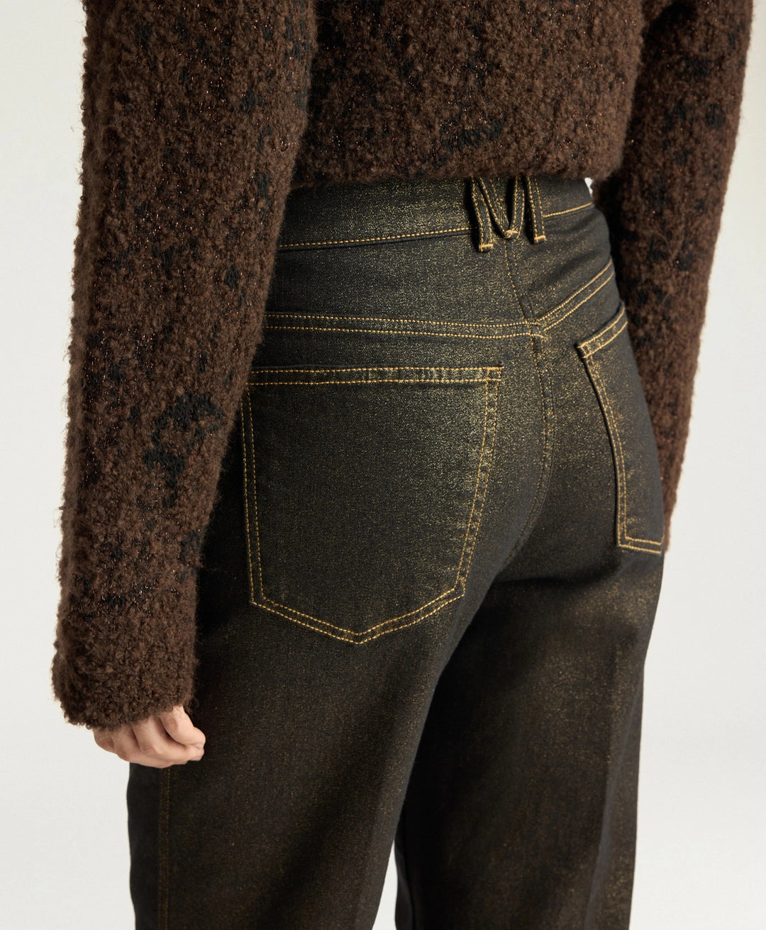 KEATS PANTS IN 10 OZ LAMINATED DENIM - GOLD
