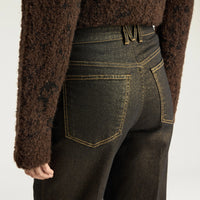 KEATS PANTS IN 10 OZ LAMINATED DENIM - GOLD