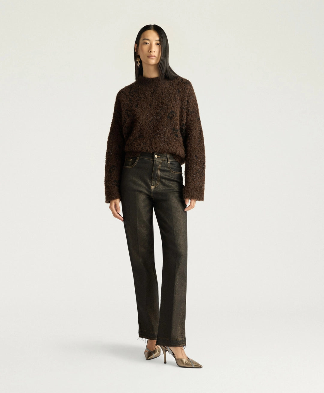 KEATS PANTS IN 10 OZ LAMINATED DENIM - GOLD