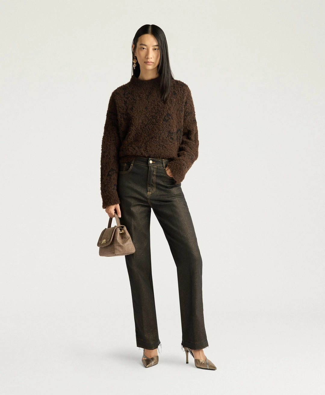 KEATS PANTS IN 10 OZ LAMINATED DENIM - GOLD
