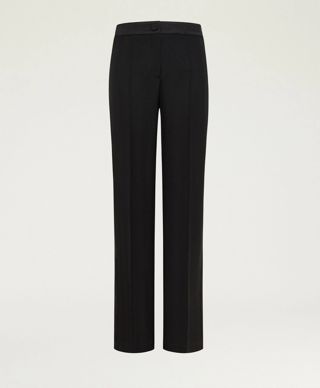 BENJAMIN PANTS IN SOLID COLOUR CHEVRON WOOL - BLACK