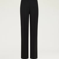 BENJAMIN PANTS IN SOLID COLOUR CHEVRON WOOL - BLACK