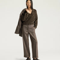 ETHAN PANTS IN SHETLAND GRISAILLE WOOL - TOBACCO MULTICOLOR