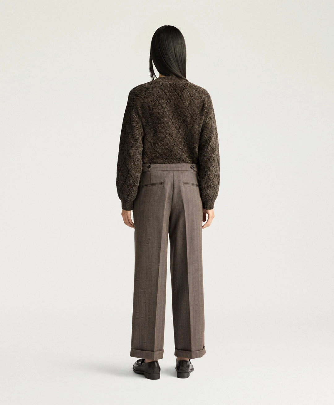 ETHAN PANTS IN SHETLAND GRISAILLE WOOL - TOBACCO MULTICOLOR