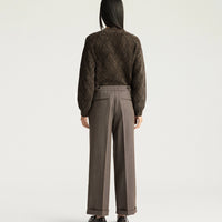 ETHAN PANTS IN SHETLAND GRISAILLE WOOL - TOBACCO MULTICOLOR