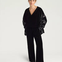 OLIVER PANTS IN SMOOTH VELVET - BLACK