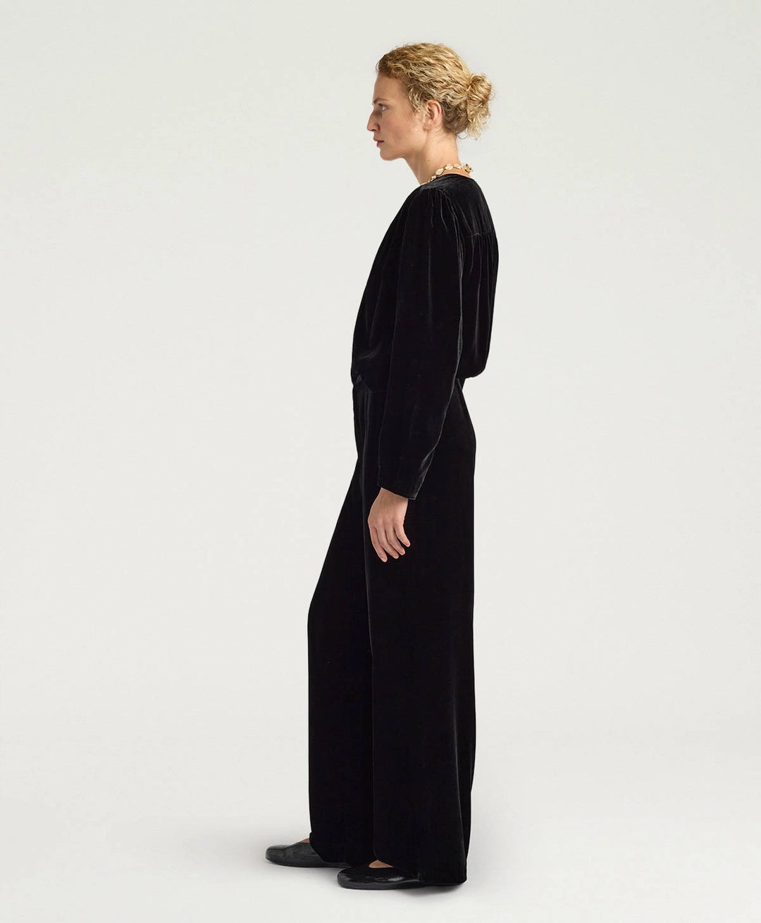 OLIVER PANTS IN SMOOTH VELVET - BLACK