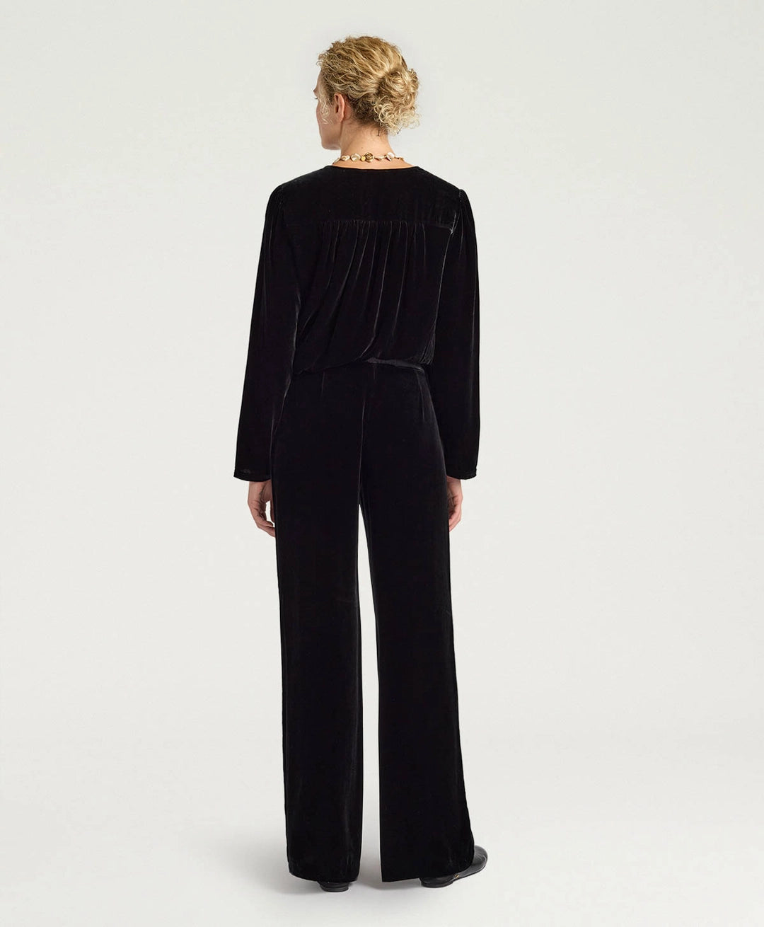 OLIVER PANTS IN SMOOTH VELVET - BLACK