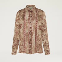 ARLES SHIRT IN PRINTED JACQUARD VISCOSE - BURGUNDY MULTICOLOR
