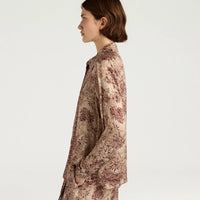 ARLES SHIRT IN PRINTED JACQUARD VISCOSE - BURGUNDY MULTICOLOR