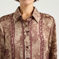 ARLES SHIRT IN PRINTED JACQUARD VISCOSE - BURGUNDY MULTICOLOR