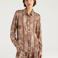ARLES SHIRT IN PRINTED JACQUARD VISCOSE - BURGUNDY MULTICOLOR