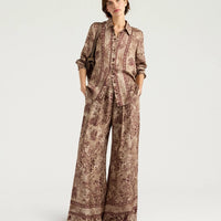 ARLES SHIRT IN PRINTED JACQUARD VISCOSE - BURGUNDY MULTICOLOR