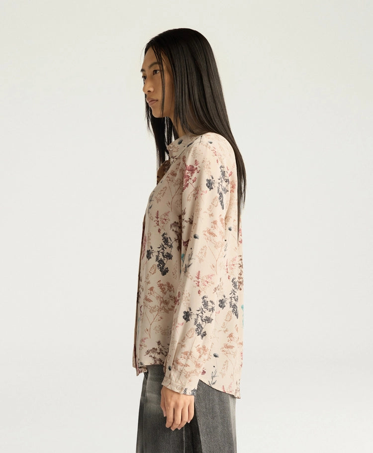 MEUDON SHIRT IN PRINTED CREPE DE CHINE - BEIGE MULTICOLOR
