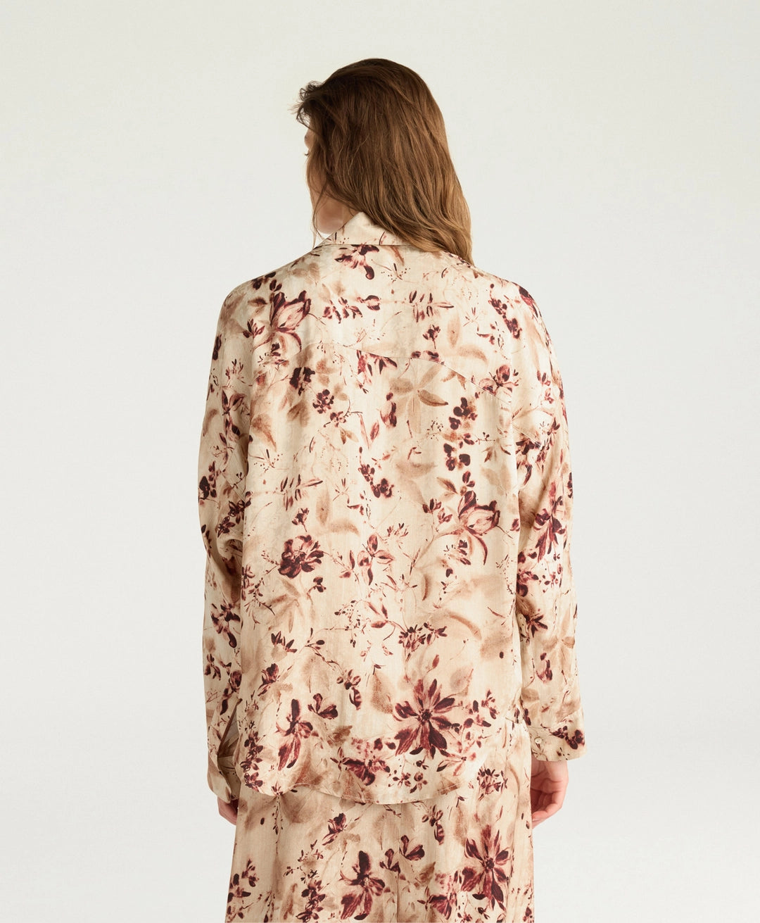 ORCHID SHIRT IN PRINTED JACQUARD VISCOSE - BORDEAUX MULTICOLOR