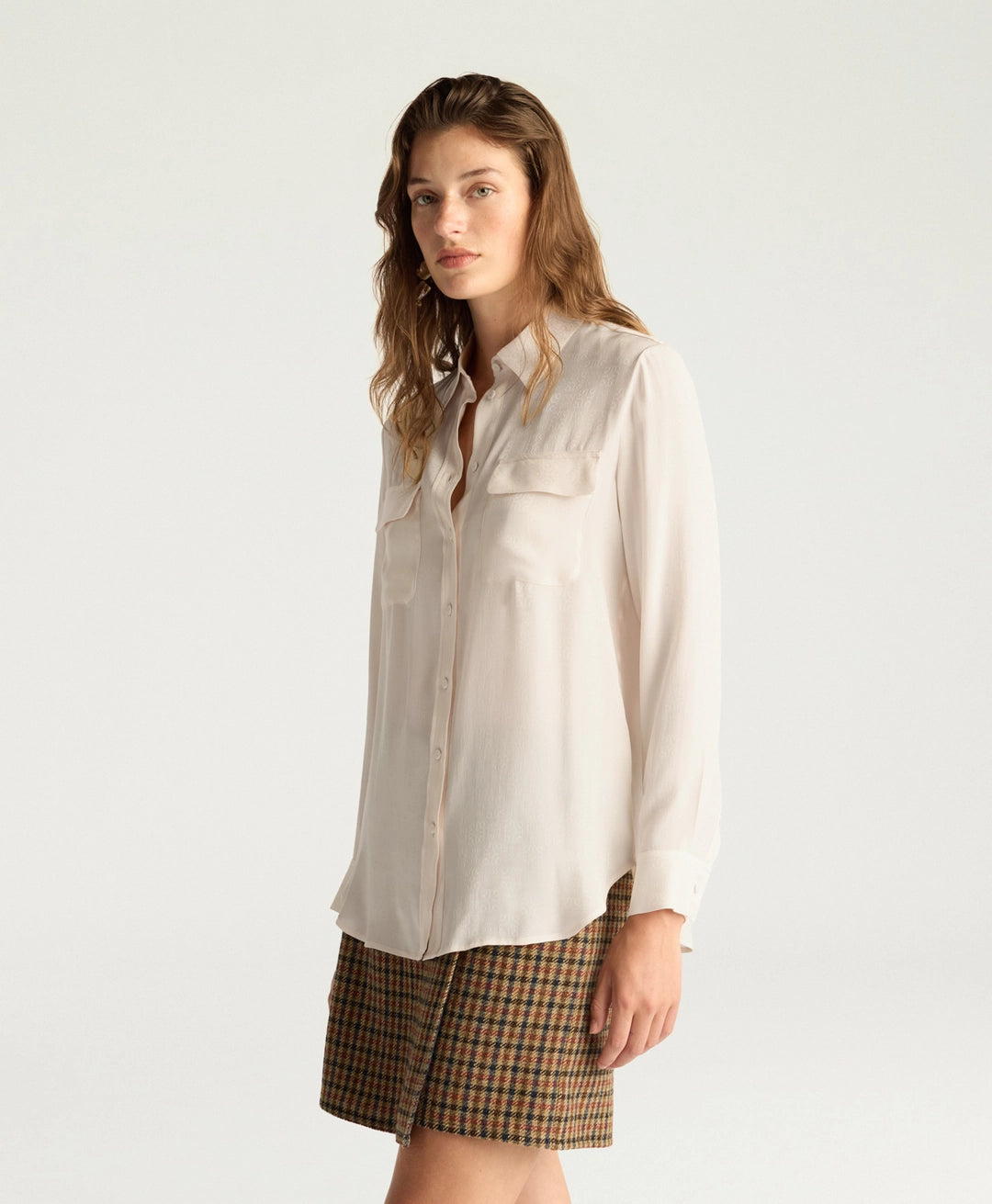 ELIAS SHIRT IN ACETATE/SILK JACQUARD - LIGHT PINK