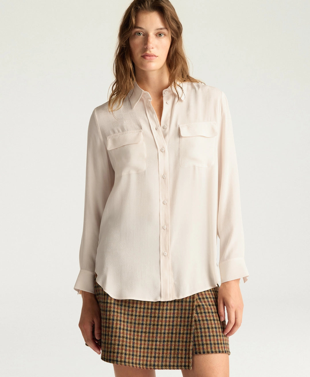 ELIAS SHIRT IN ACETATE/SILK JACQUARD - LIGHT PINK