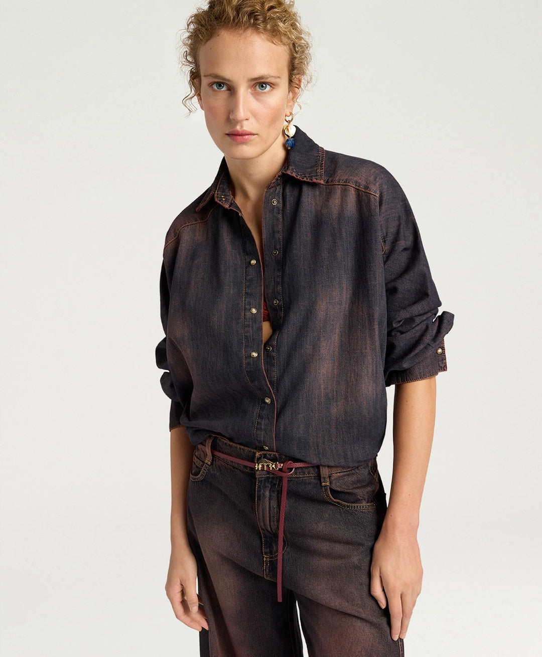 SAMUEL SHIRT: STONE WASHED DENIM