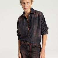 SAMUEL SHIRT: STONE WASHED DENIM