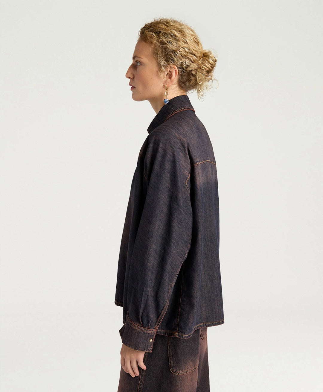 SAMUEL SHIRT: STONE WASHED DENIM