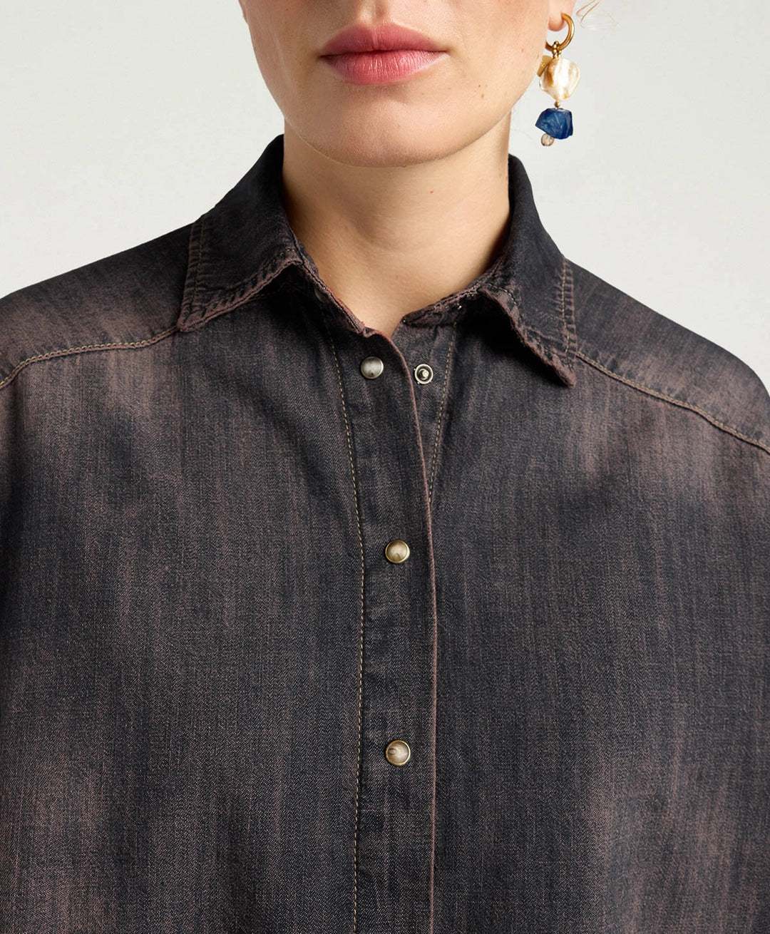 SAMUEL SHIRT: STONE WASHED DENIM