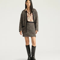 POCKY SKIRT IN TWEED - BLACK MULTICOLOR