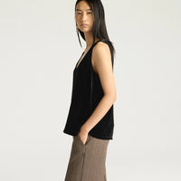 REMY TOP IN SMOOTH VELVET - BLACK