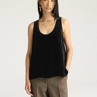 REMY TOP IN SMOOTH VELVET - BLACK