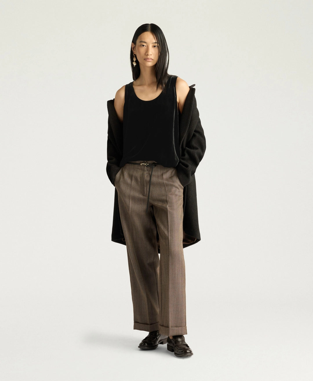 REMY TOP IN SMOOTH VELVET - BLACK