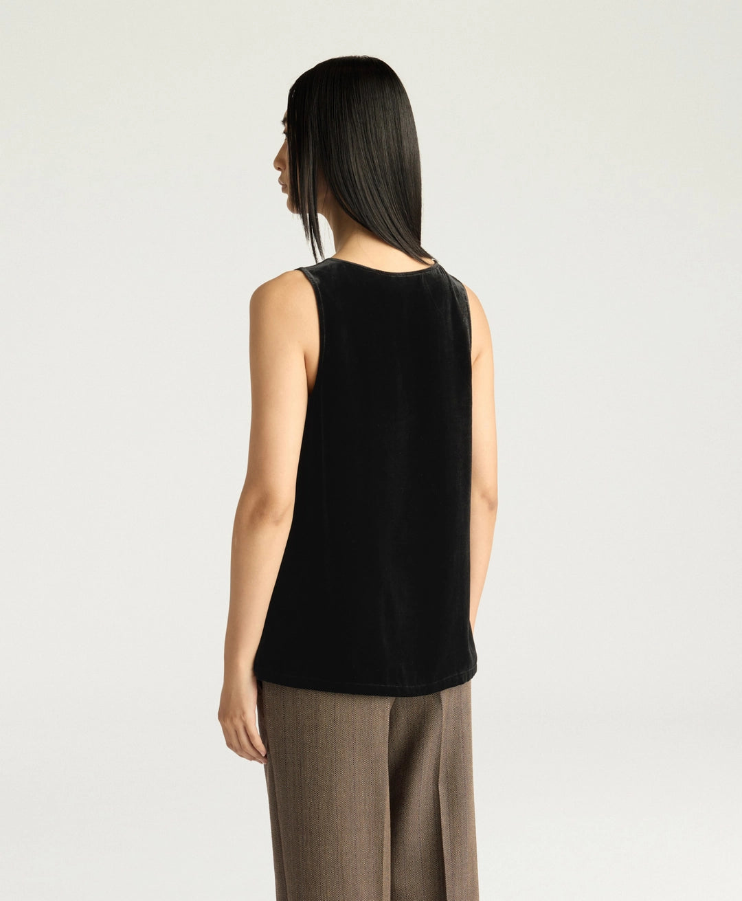REMY TOP IN SMOOTH VELVET - BLACK