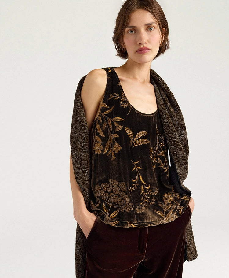 REMY TOP IN EMBROIDERED VELVET