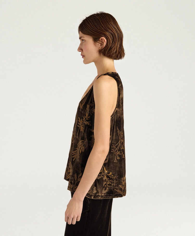 REMY TOP IN EMBROIDERED VELVET