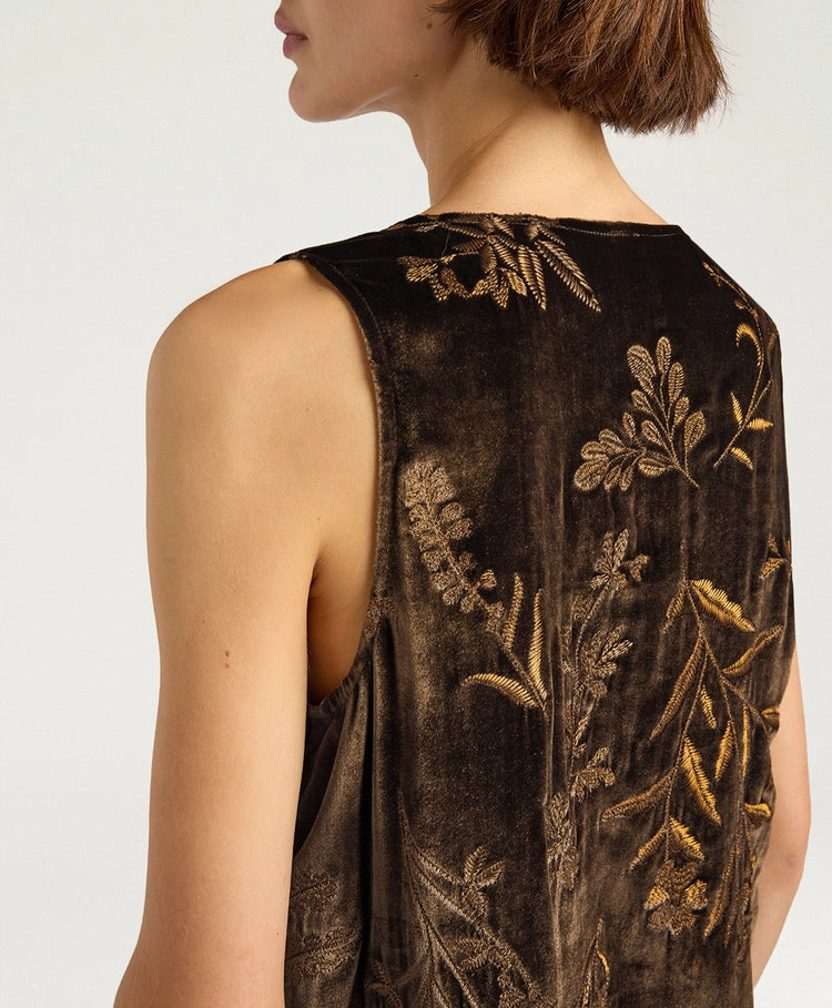 REMY TOP IN EMBROIDERED VELVET