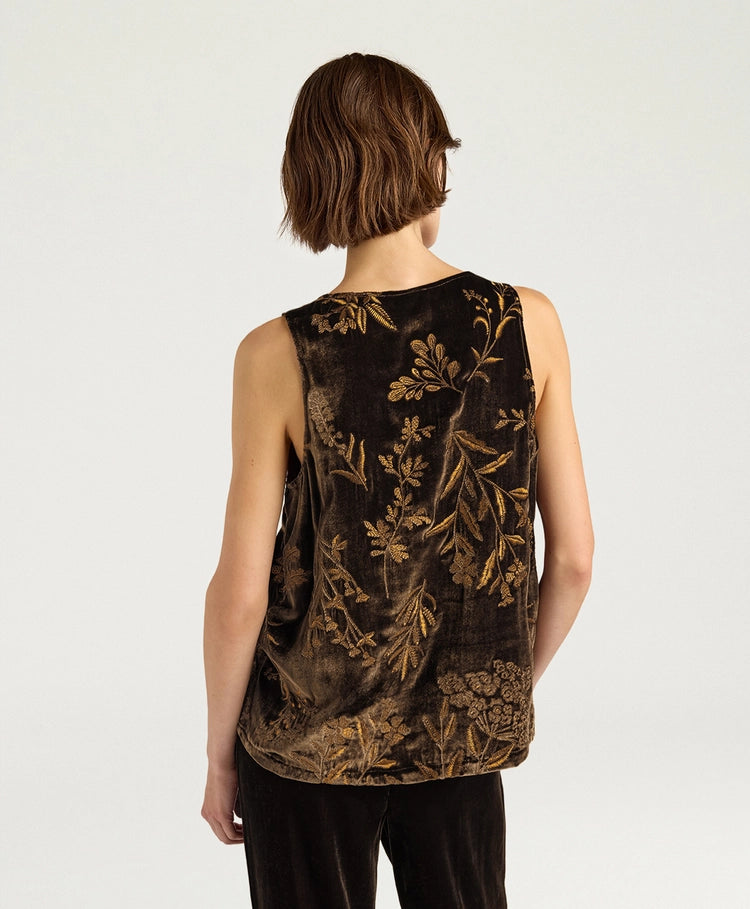 REMY TOP IN EMBROIDERED VELVET