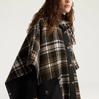 DICKENS COAT IN DOUBLE-FACE WOOL - GREEN MULTICOLOR