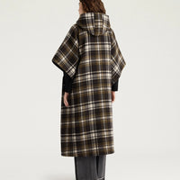 DICKENS COAT IN DOUBLE-FACE WOOL - GREEN MULTICOLOR