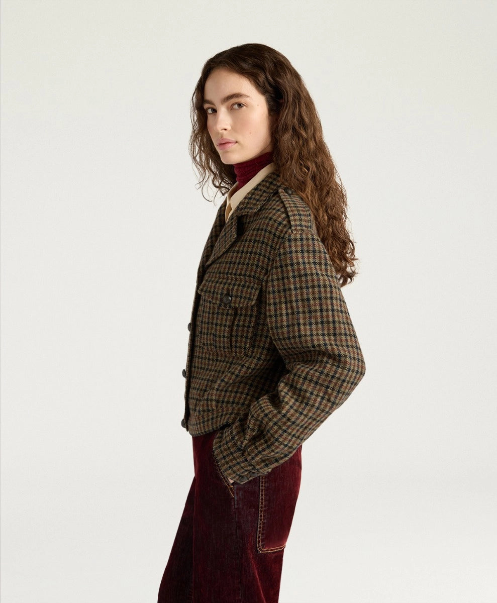 CIDER COAT IN CHECK WOOL - MULTICOLOR