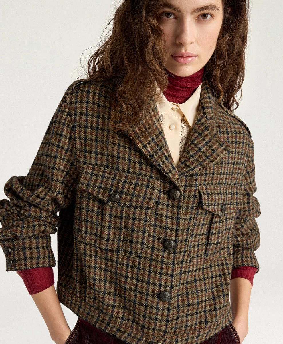 CIDER COAT IN CHECK WOOL - MULTICOLOR