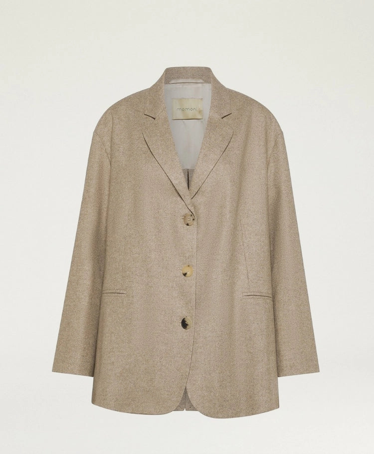 CANDY JACKET IN CHEVRON WOOL - BEIGE