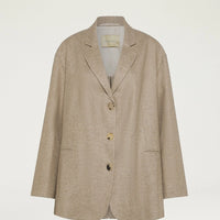 CANDY JACKET IN CHEVRON WOOL - BEIGE