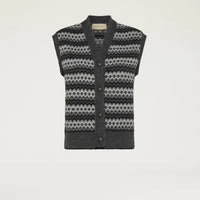THYME GILET IN JACQUARD - GREY MULTICOLOR