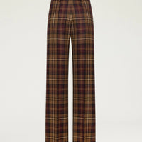 MILTON PANTS IN WOOL TWILL - BURGUNDY MULTICOLOR