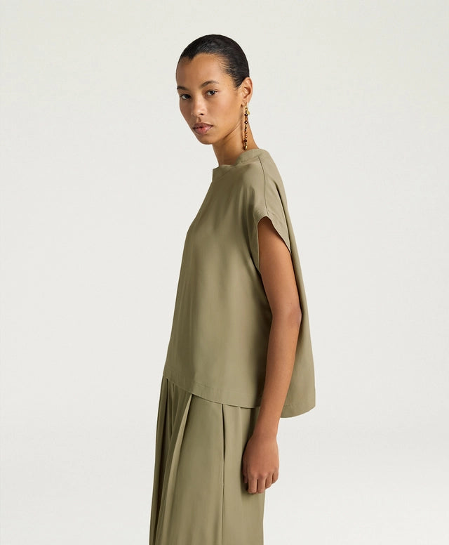 CURACAO BLOUSE IN PLAIN COLOUR ACETATE/SILK