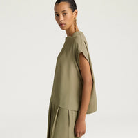 CURACAO BLOUSE IN PLAIN COLOUR ACETATE/SILK