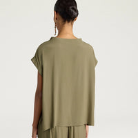 CURACAO BLOUSE IN PLAIN COLOUR ACETATE/SILK