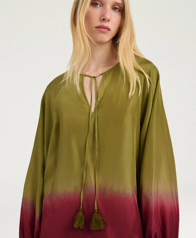 MANTRA BLOUSE IN TIE DYED HABUTAI